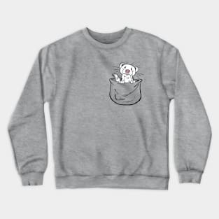 Ferret Pocket Funny Cute White Fur Crewneck Sweatshirt